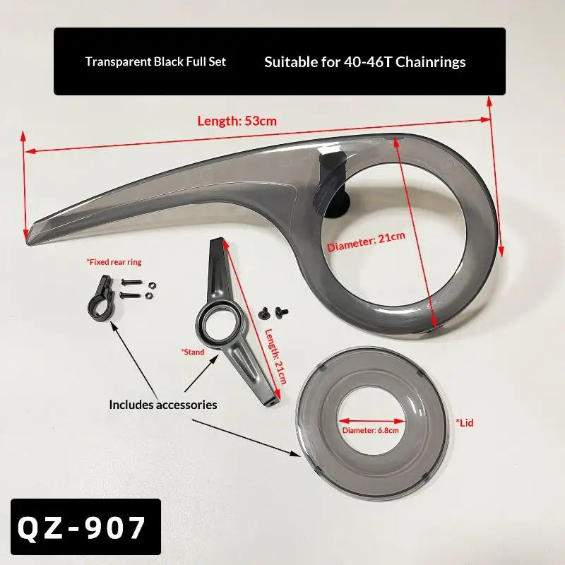 Bike Chain Guard Cover for 40T 46T Chainring | PP Protection Bike Chain Guard QXL Full1set Gray