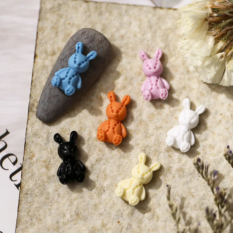 10-Pack 3D Kawaii Bear Resin Nail Art Charms | DIY Nail Decor Nail Art Charms QXL 10pcs Mix