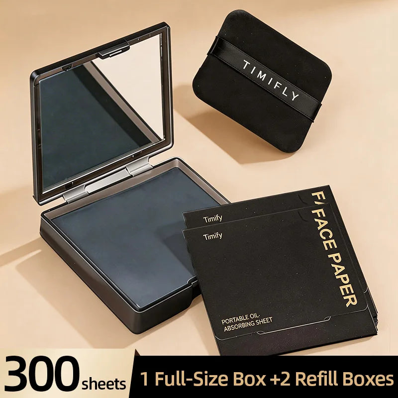 100-Sheet Facial Oil Blotting Papers | Portable Refillable Case Oil Blotting Sheets QXL
