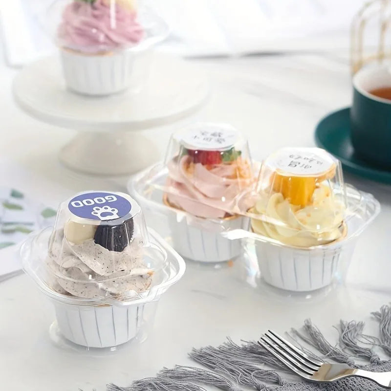 PET Clear Cupcake Containers – Disposable Single & Double Boxes Cupcake Packaging Boxes QXL