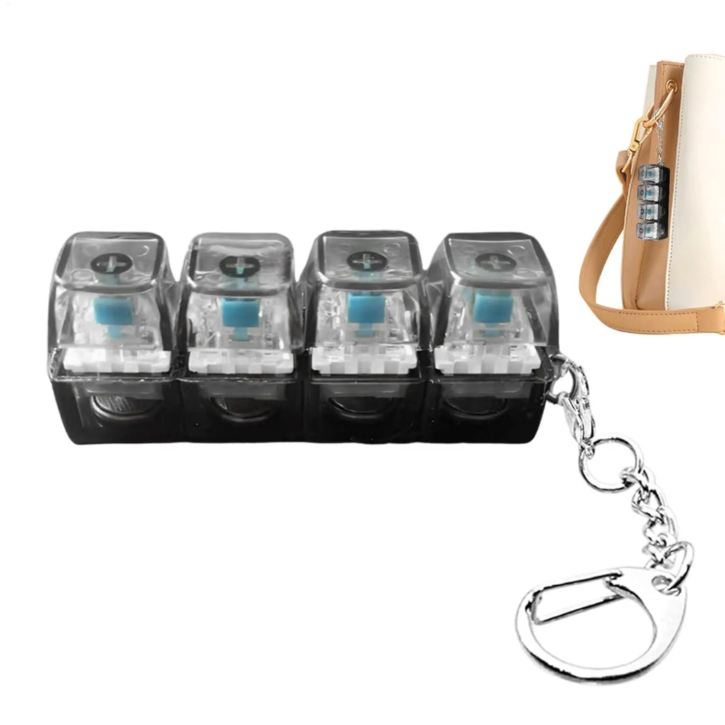 4-Key Mechanical Keyboard Fidget Keychain | LED Switch Tester Fidget Keychain Toy QXL