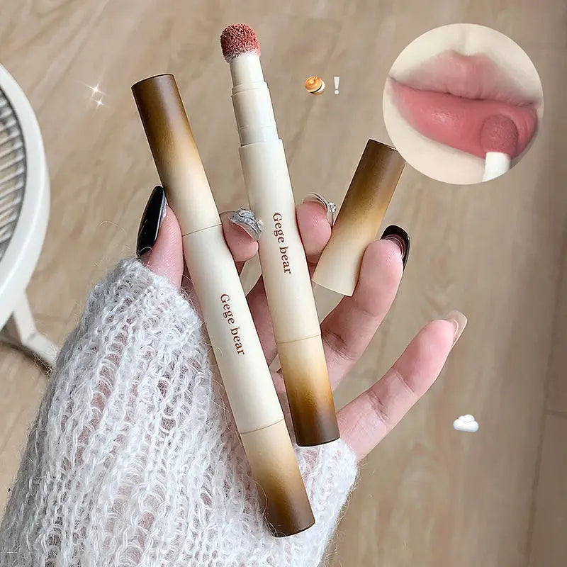 2-Pack Velvet Matte Lip Mud Stick with Sponge Applicator Matte Lip Stick Set QXL