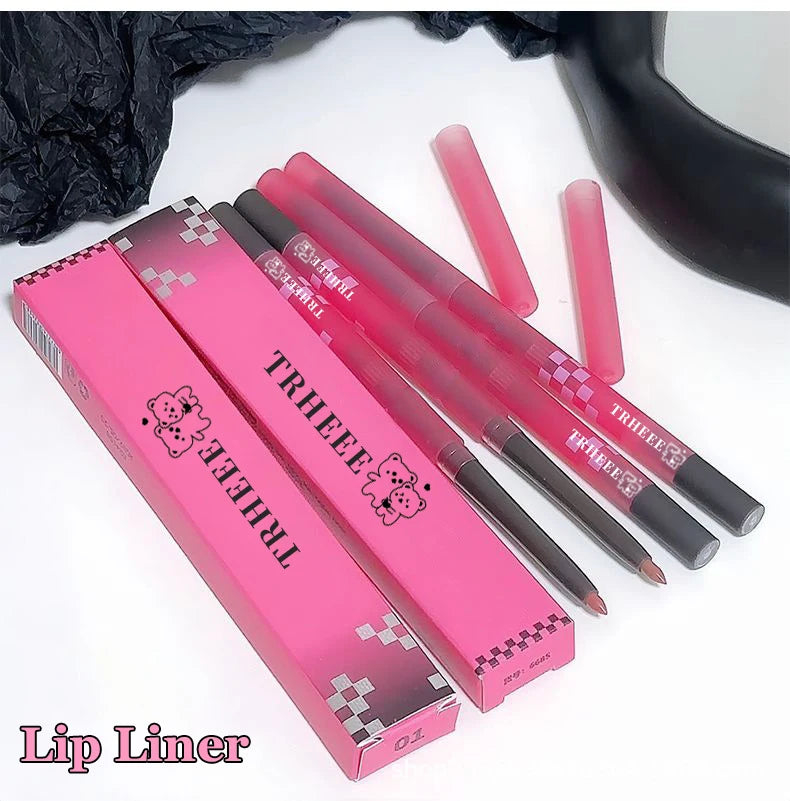Double-Ended Matte Lip Liner Pencil with Brush | Nude & Pink Lip Liner Pencil QXL