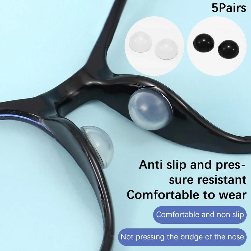 Silicone Anti-Slip Glasses Nose Pads – 5 Pairs Self-Adhesive Eyewear Nose Pads QXL