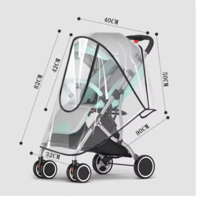 Universal Transparent Stroller Rain Cover | Waterproof Zip Stroller Rain Cover QXL
