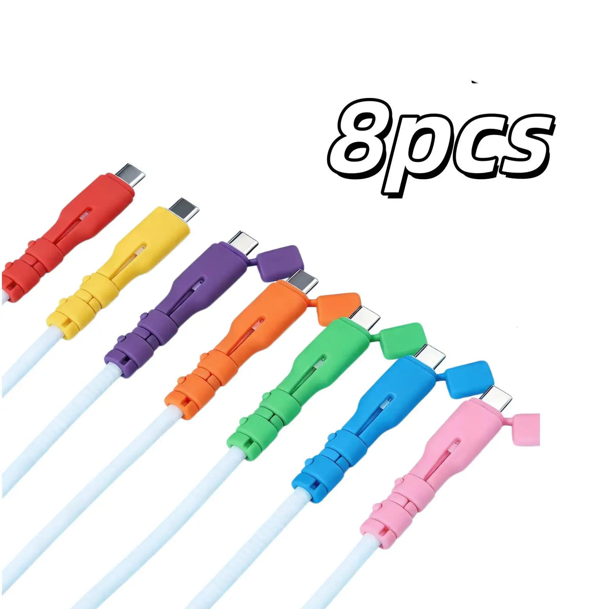 Charging Cable Protectors 2/8-Pack | USB-C Wire Saver Cable Protector QXL 8pcs random