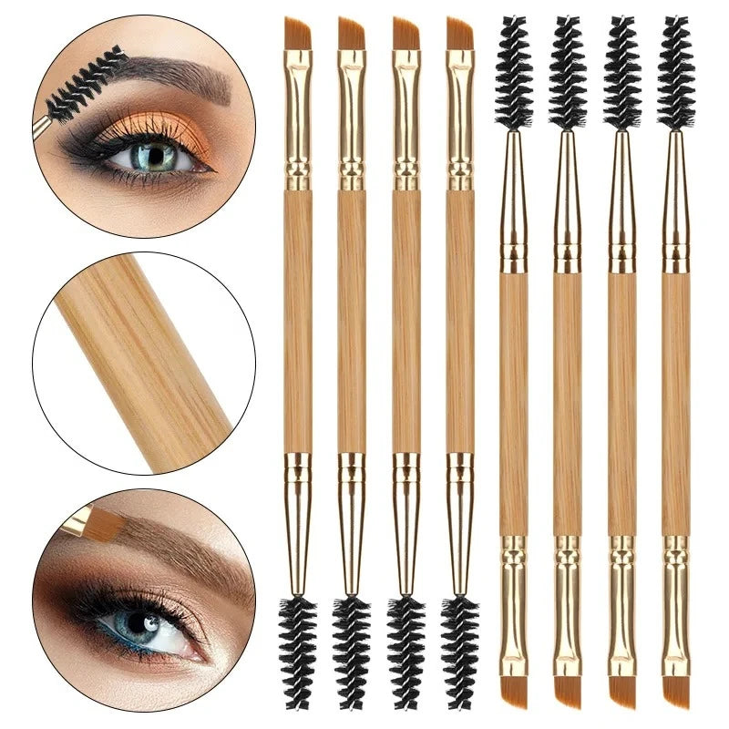 Double-Ended Eyebrow & Eyelash Brush | Angled Spoolie Eyebrow & Lash Brush QXL