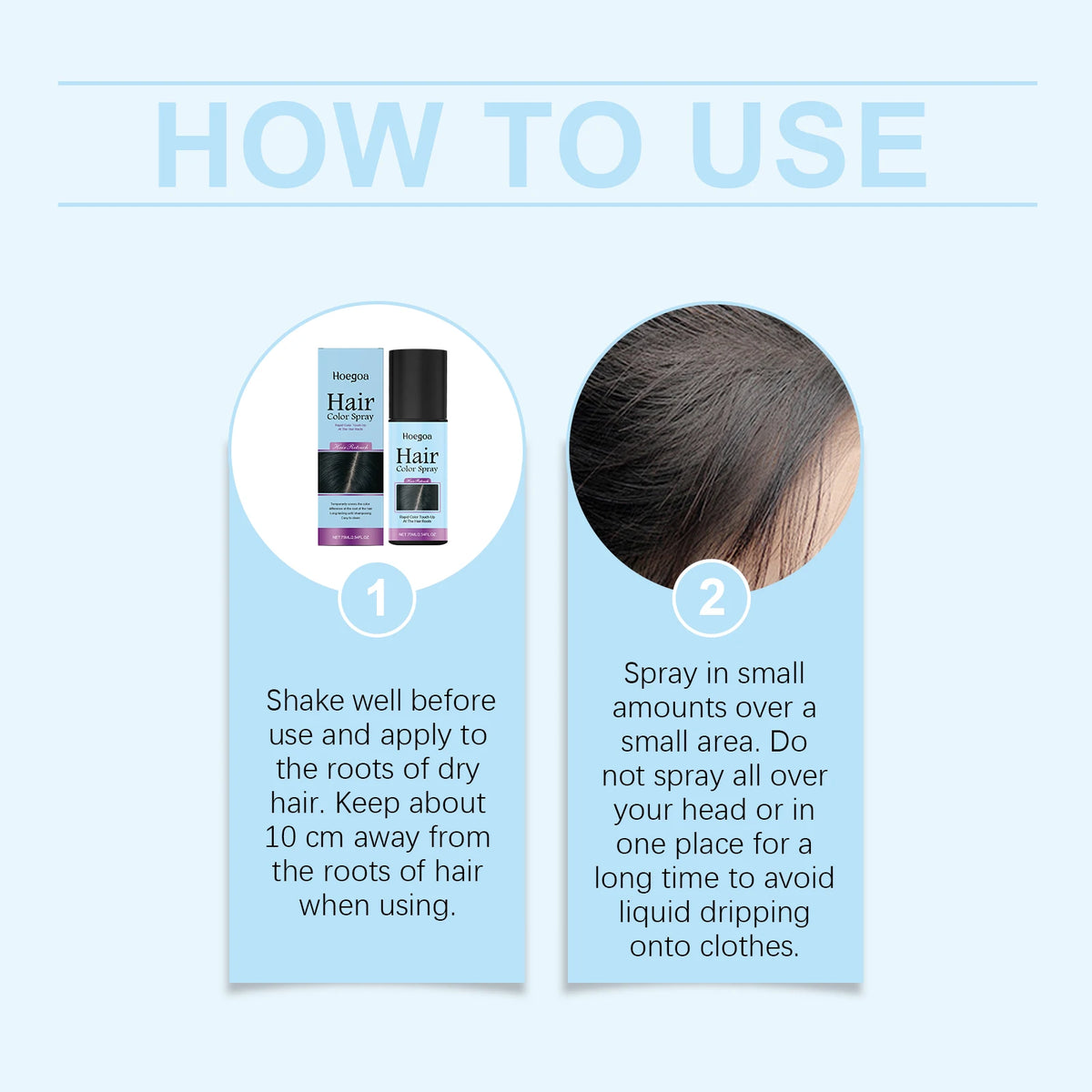 HOEGOA Temporary Hair Color Spray | Root Touch-Up, 3 Colors Temporary Hair Color Spray QXL