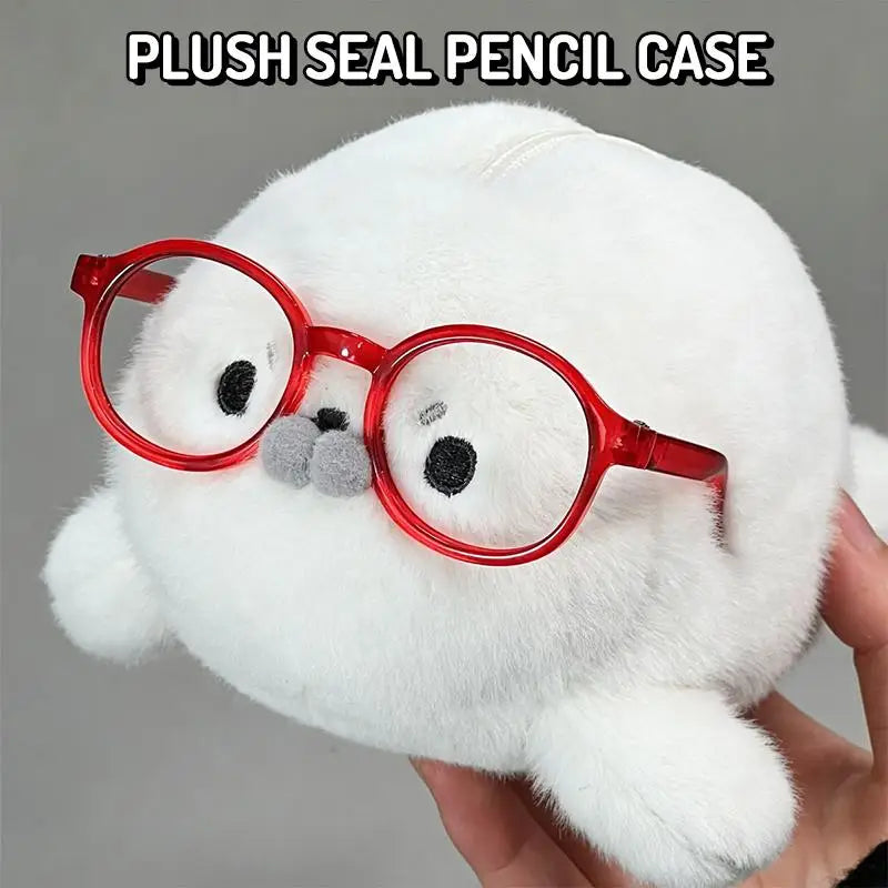Plush Seal Pencil Case | Large Capacity Cute Stationery Bag Novelty Pencil Case QXL