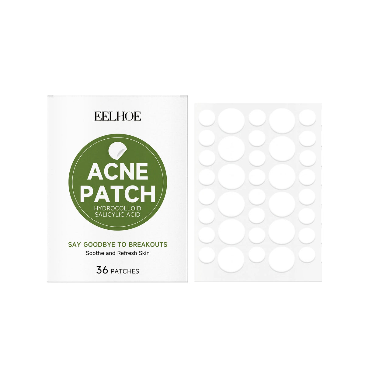 36-Pack Hydrocolloid Acne Patches | Salicylic Acid & Tea Tree Acne Patch QXL 36PCS