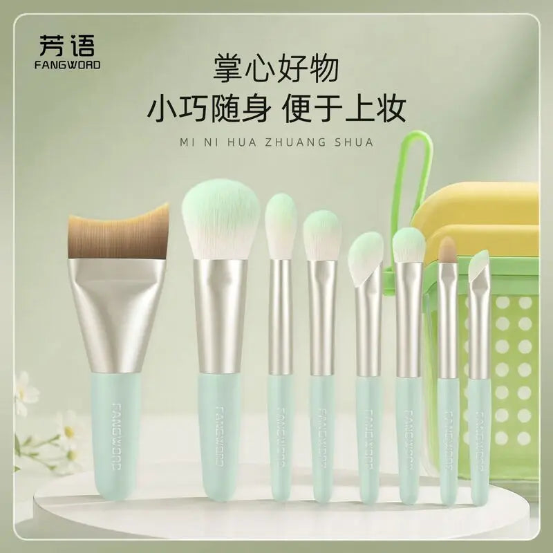 8-Piece Mini Portable Makeup Brush Set | Travel Kit Travel Makeup Brush Set QXL