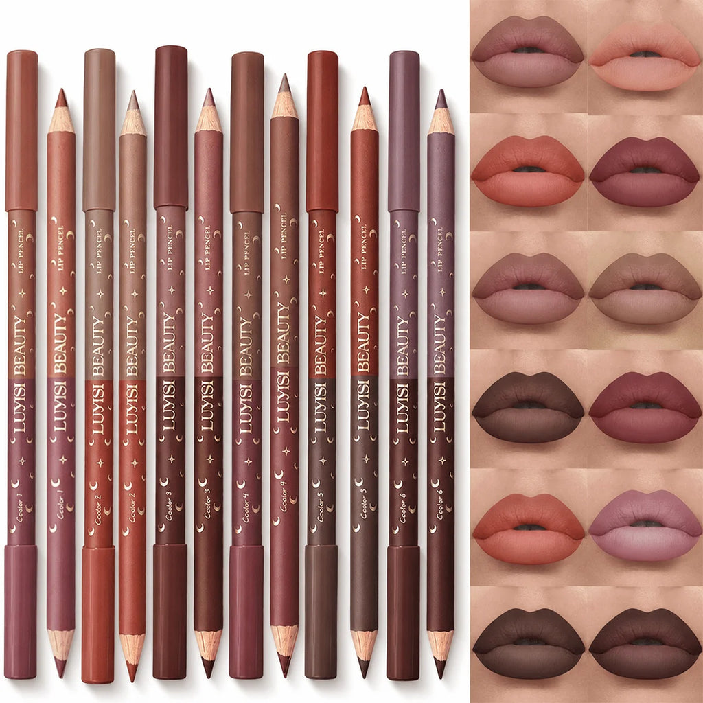6-Piece Matte Waterproof Lip Liner Set | Velvet Long-Lasting Lip Liner Set QXL