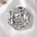 Retro Rose Double-Sided Compact Pocket Mirror | Folding Compact Pocket Mirror QXL Silver