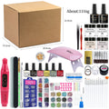 Professional Nail Drill & Nail Art Kit with Glitter | Beginner Set Nail Art Kit QXL 52 piece set