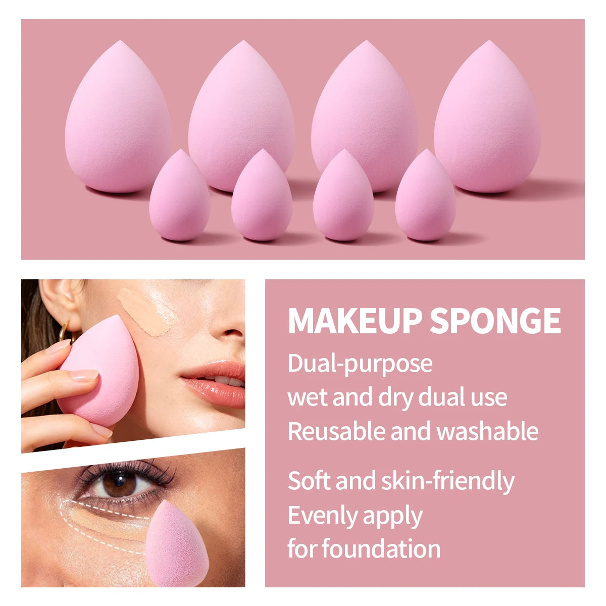 20-Pc Pink Makeup Sponge & Skincare Set | Puffs + Headband Makeup Sponge Set QXL