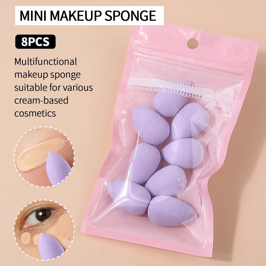 KOSSHOW 8-Pack Mini Makeup Sponges | Precision Concealer Blending Mini Makeup Sponges QXL PURPLE