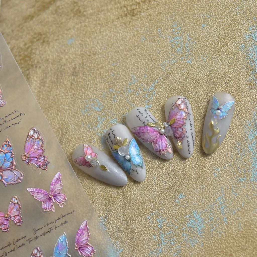 5D Embossed Strawberry Nail Stickers | Cute Nail Art Decals Nail Art Stickers QXL