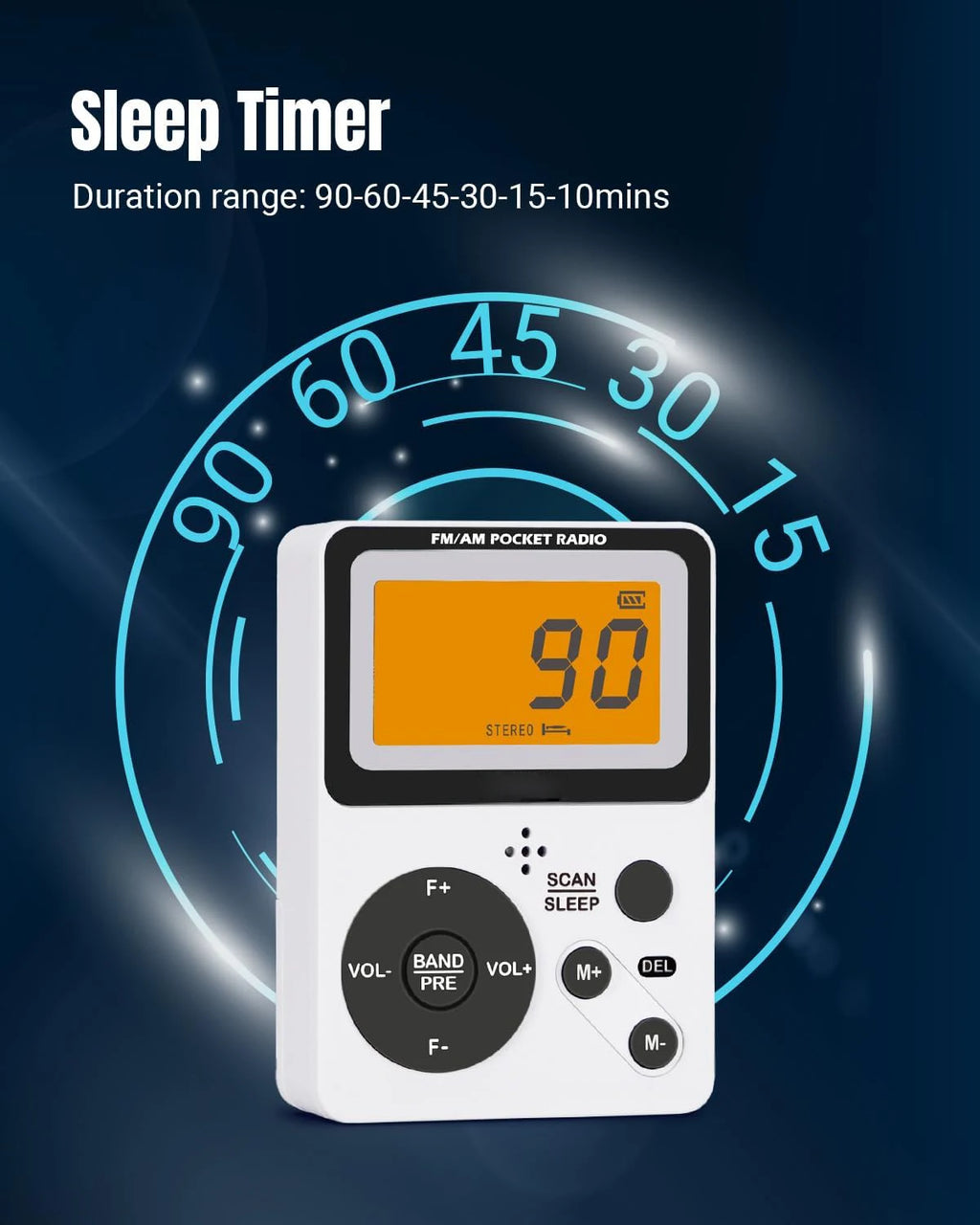YITHOR Pocket AM/FM Radio | Battery Operated & Portable Portable AM/FM Radio QXL