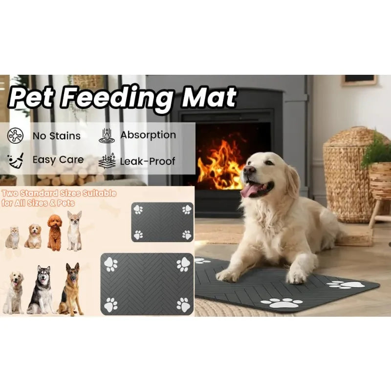 Absorbent Pet Feeding Mat | Waterproof Quick-Dry Dog & Cat Mat Pet Feeding Mat QXL
