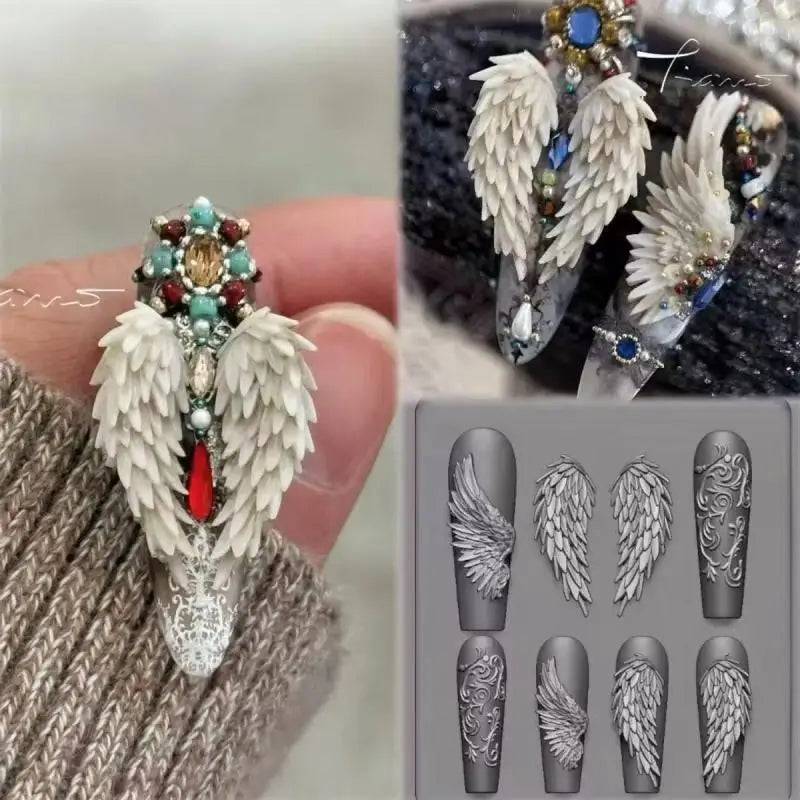 Butterfly Wing Silicone Nail Art Mold | 3D DIY Nail Design Silicone Nail Mold QXL
