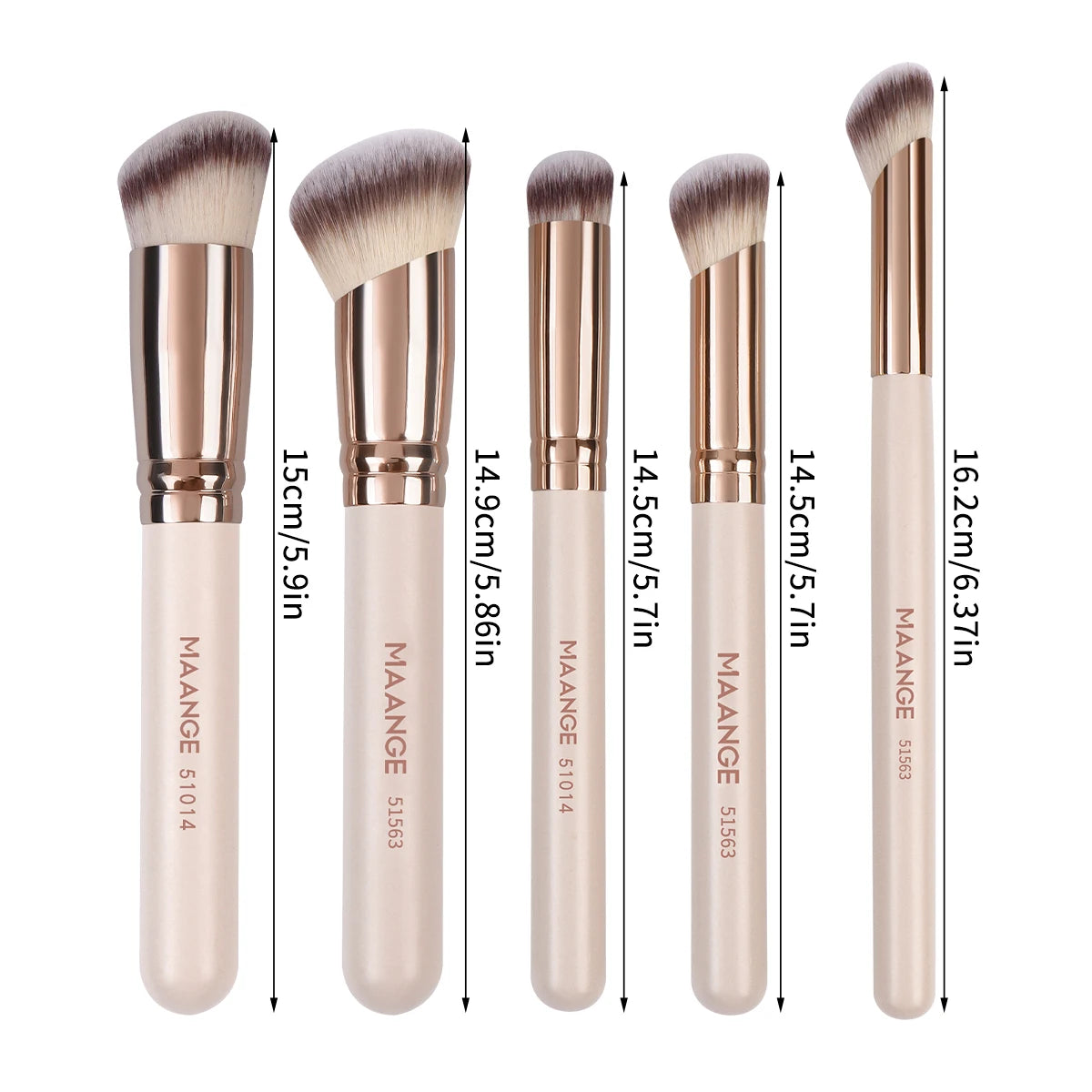 MAANGE 5-Piece Makeup Brush Set | Powder, Blush & Foundation Makeup Brush Set QXL