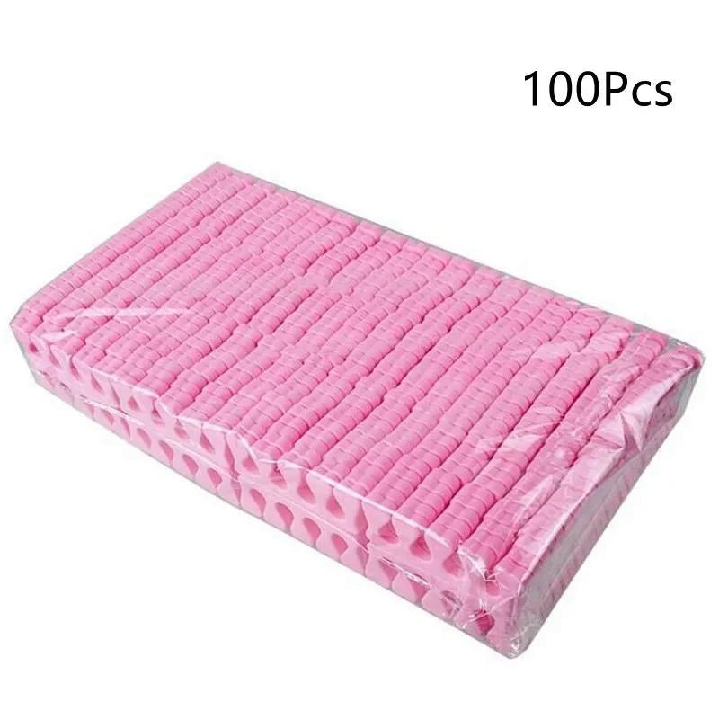 100-Pack Soft Sponge Toe Separators – Manicure & Pedicure Set Toe Separators QXL Pink 100pcs