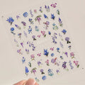 5D Wisteria Nail Stickers | Floral & Bird Self-Adhesive Decals