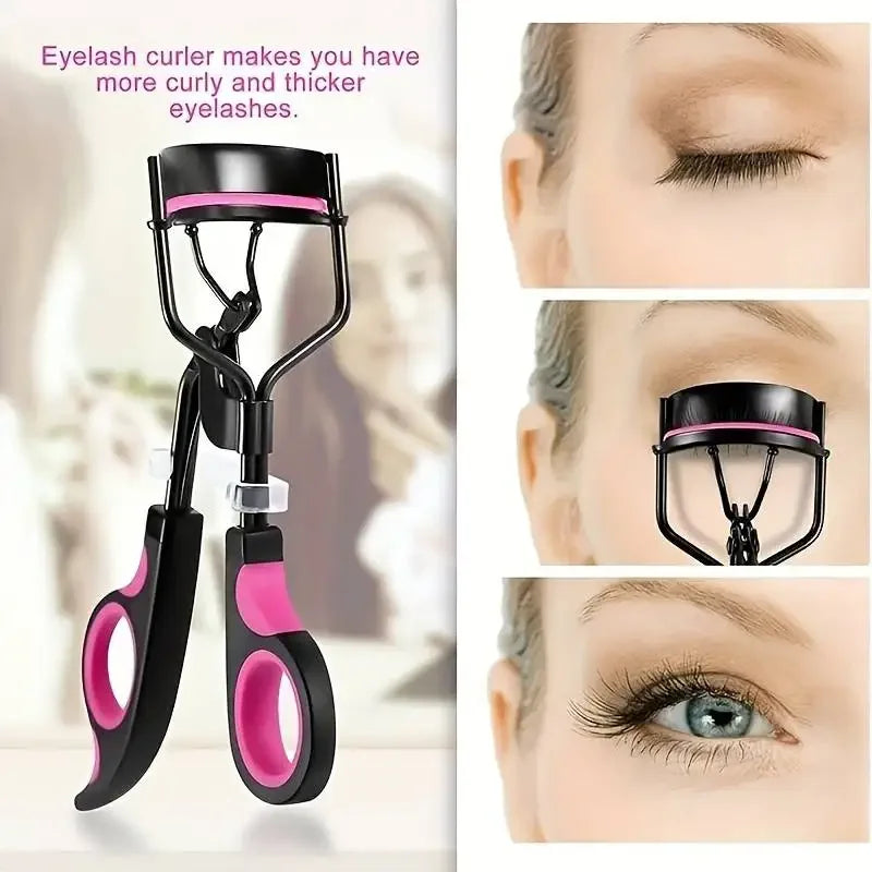 Eyelash Curler with Replacement Pads & Tweezers | 1 or 4 Pcs Eyelash Curler Set QXL M214 1pcs