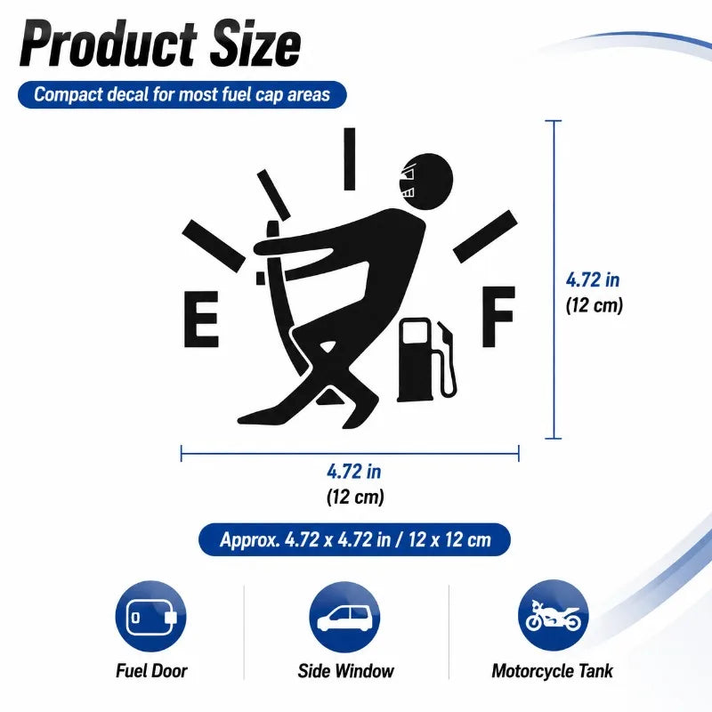 Funny Fuel Gauge Vinyl Car Decal | Waterproof Sticker Car Vinyl Decal QXL