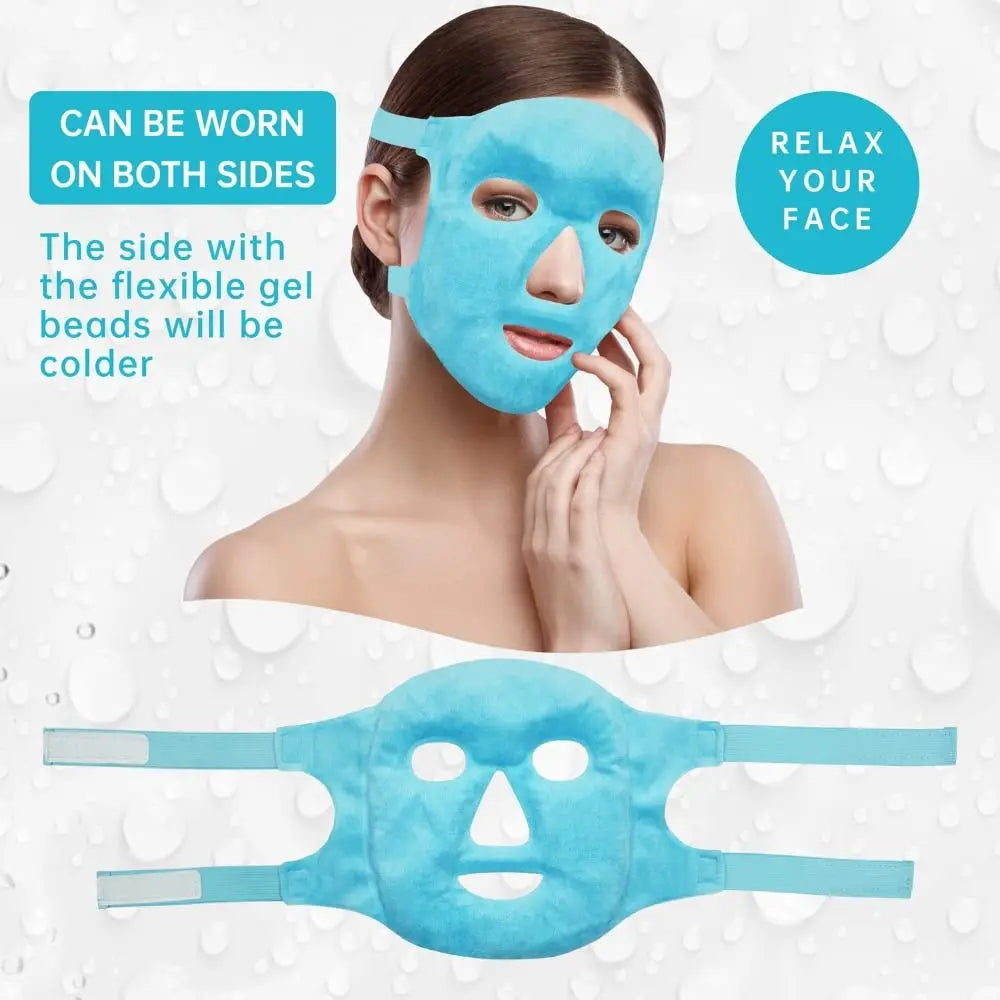 Gel Bead Eye Face Mask | Reusable Hot & Cold Sleep Compress Gel Eye Face Mask QXL