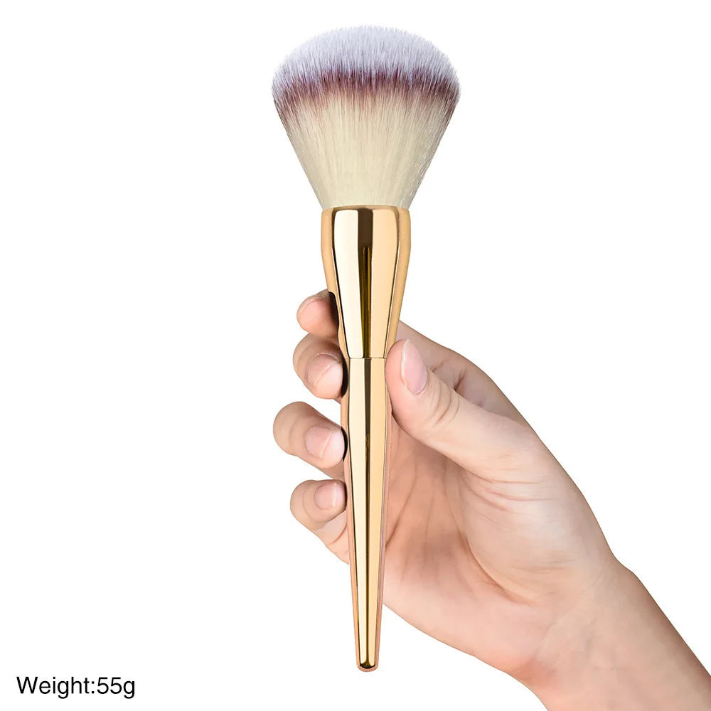 Large Soft Makeup Brush – Foundation, Powder & Blush Makeup Brush QXL Extra Large - Gold