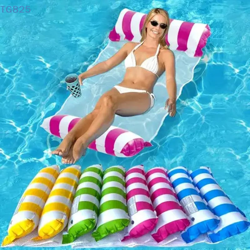 Inflatable Floating Water Hammock | Pool & Beach Lounger Inflatable Pool Float QXL
