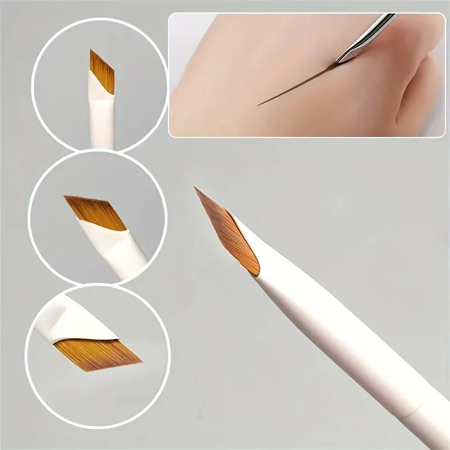 3-Pc Angled Eyeliner & Eyebrow Brush Set | Nylon, All Skin Types Eye Makeup Brush Set QXL