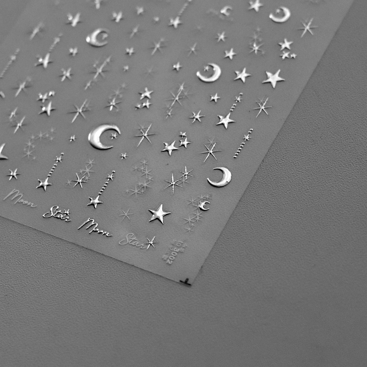 5D Bronzing Nail Stickers – Gold & Silver Stars & Moon Nail Art Stickers QXL
