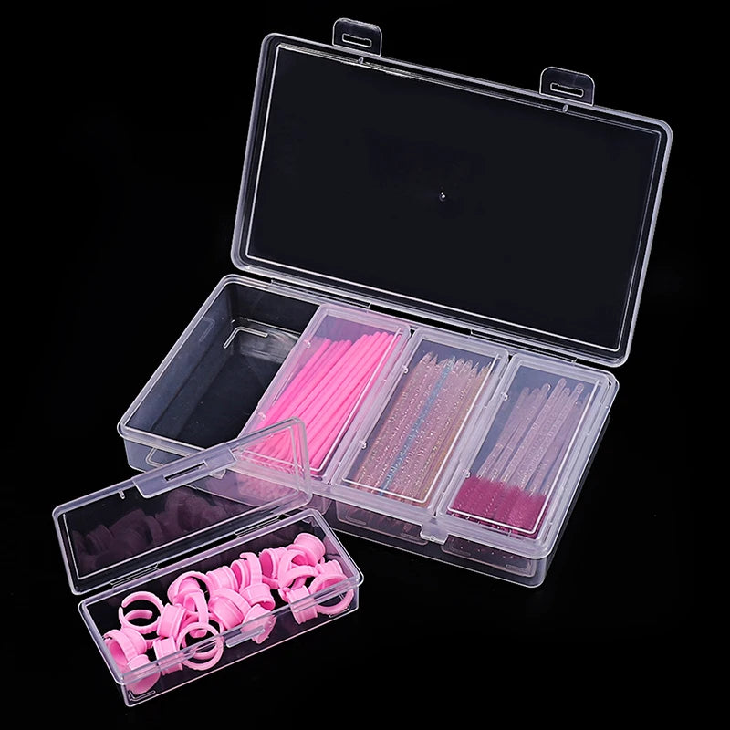 4-Grid Transparent Dustproof Nail & Lash Organizer Box Beauty Tool Organizer QXL
