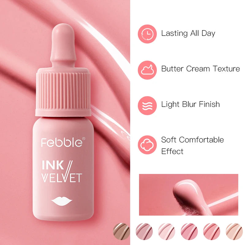 Febble 6-Shade Matte Velvet Liquid Lipstick | Long-Lasting Nude Liquid Lipstick Set QXL