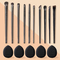 10-Piece Soft Eye Makeup Brush Set | Eyeshadow & Liner Brushes Eye Makeup Brush Set QXL black