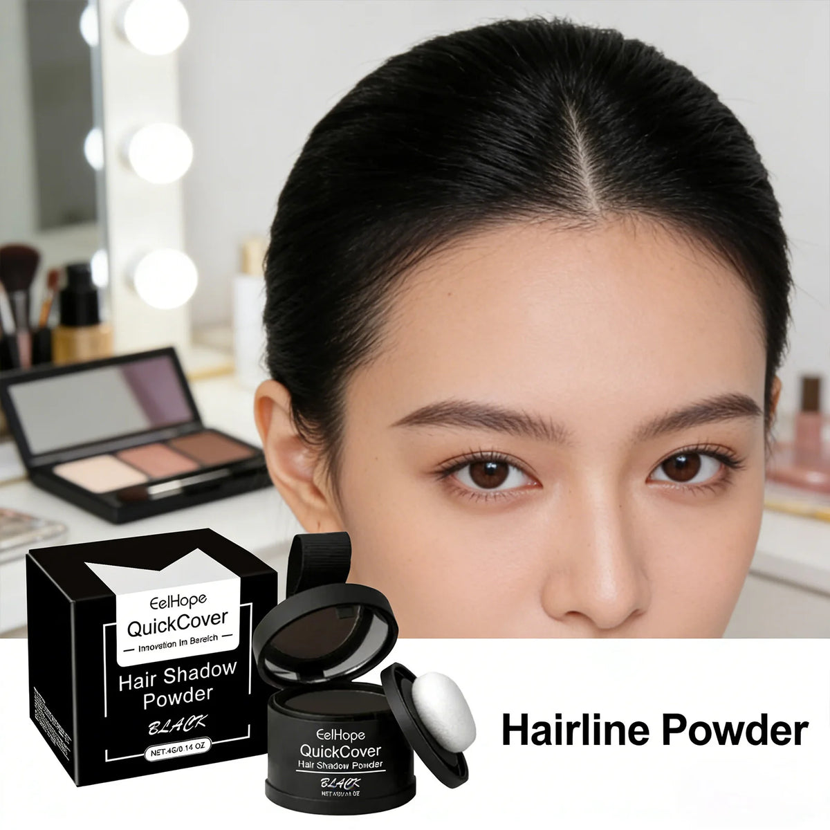 Eelhope Hairline Powder – Instant Root Cover, Waterproof 4g Hair Root Cover Powder QXL