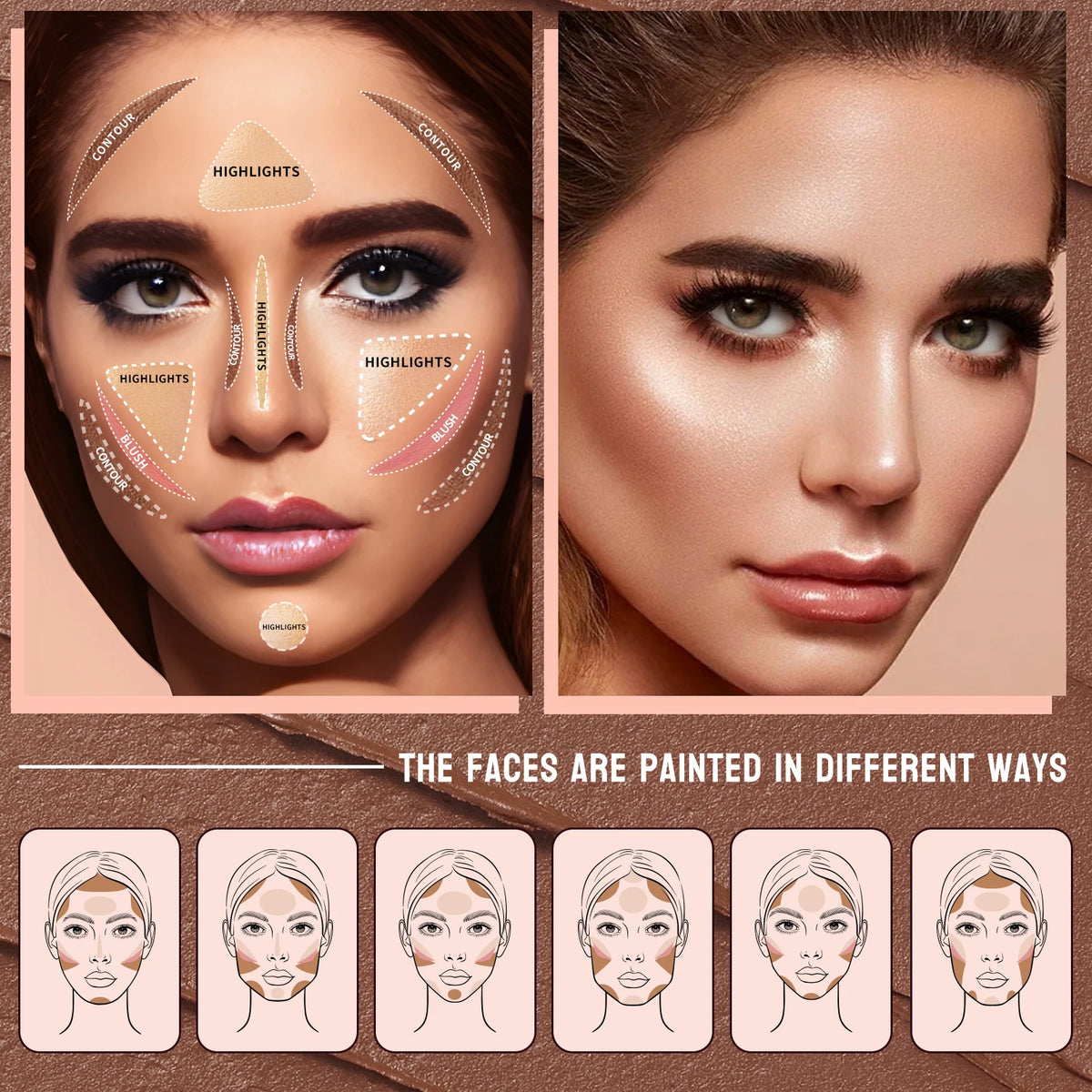 3-Piece Contour Stick Set | Matte Highlight & Blush Wand Contour Stick Set QXL