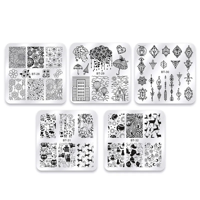 Nail Stamping Plates – Marble, Leaves & Animals Series Nail Stamping Plate QXL