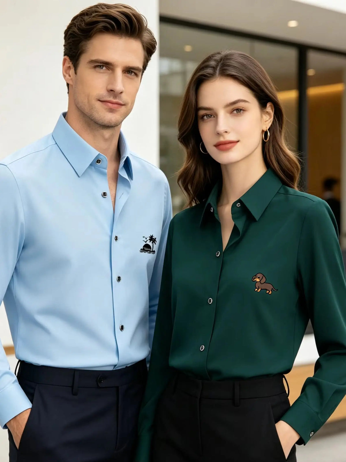 Men's Slim Fit Long Sleeve Business Casual Shirt | 5 Colours Business Casual Shirt QXL