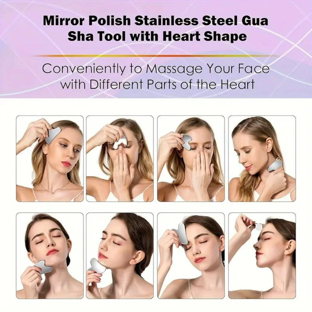 Face Ice Roller, Gua Sha Board & Blackhead Extractor Set Facial Skincare Tool Set QXL