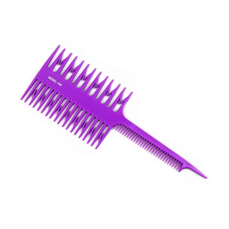 Fish Bone Hair Dyeing Highlight Comb | Barber Styling Tool Hair Dyeing Comb QXL Purple