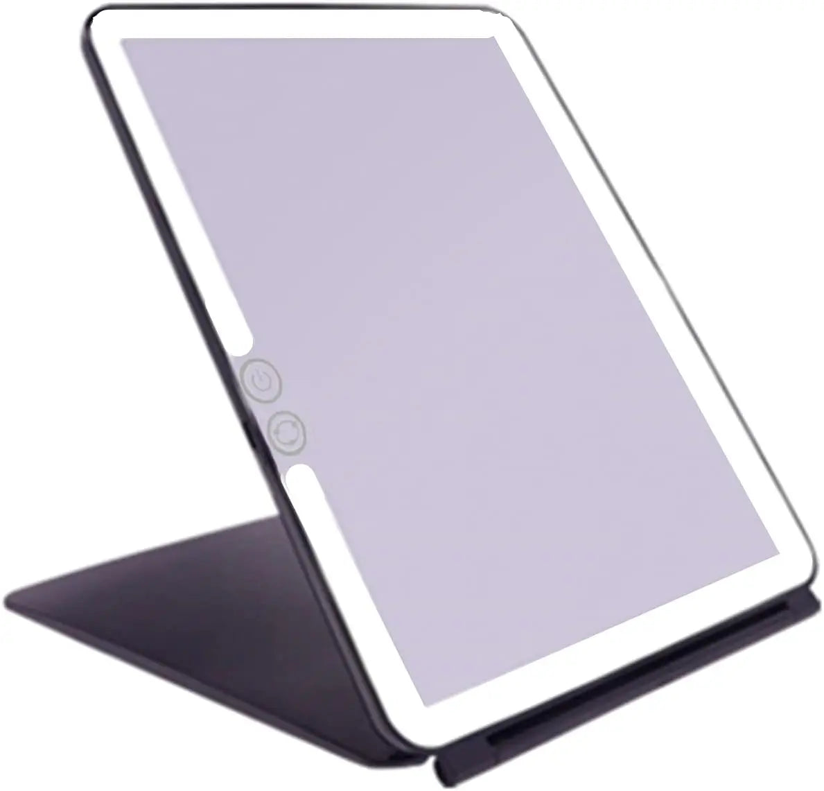 Foldable LED Makeup Mirror USB Rechargeable | 3-Color Dimmable Lighted Vanity Mirror QXL black