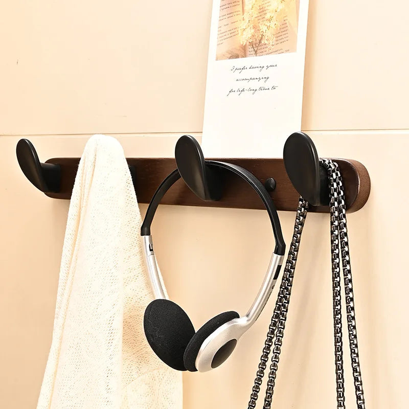 Solid Oak Wall-Mounted Coat Hook Rack | Heavy-Duty Organizer Wall Hook Rack QXL