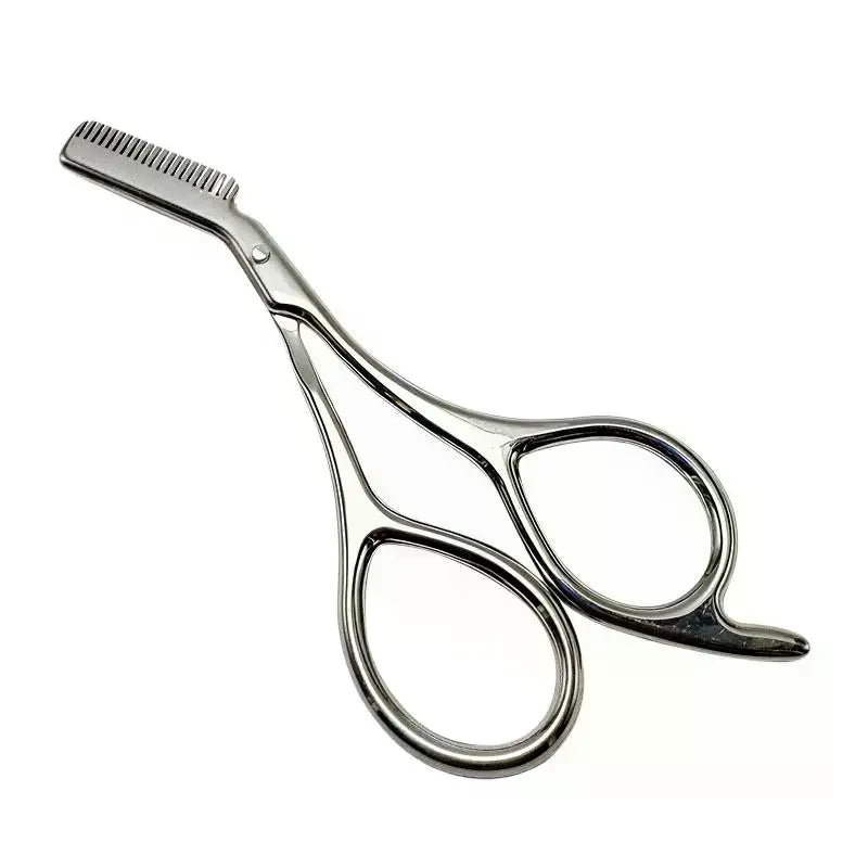 Stainless Steel Eyebrow Scissors with Fixed Comb – Shaping Tool Eyebrow Scissors QXL