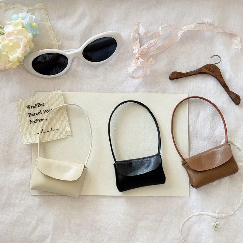 Miniature PU Leather Doll Handbag | 1/12 Dollhouse Accessory Doll Accessory QXL