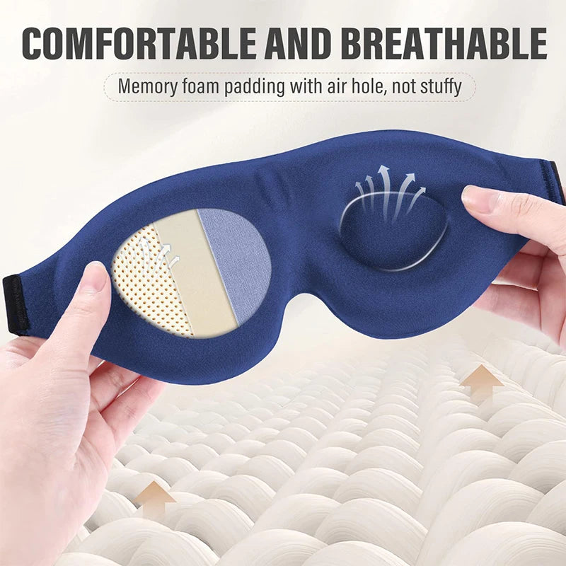 3D Sleep Eye Mask | 360° Light Blocking, Soft & Breathable Sleep Eye Mask QXL