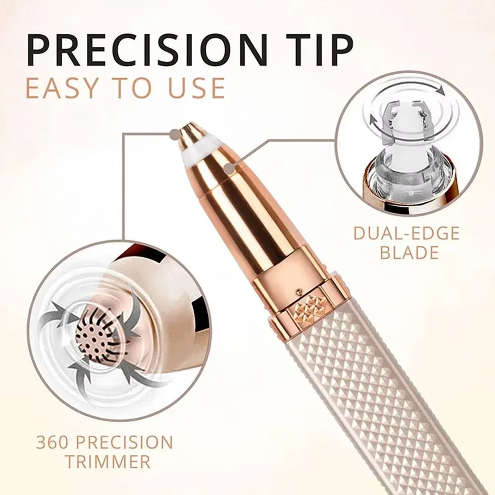 2-in-1 Electric Eyebrow Trimmer & Hair Shaver with LED Light Electric Hair Trimmer QXL