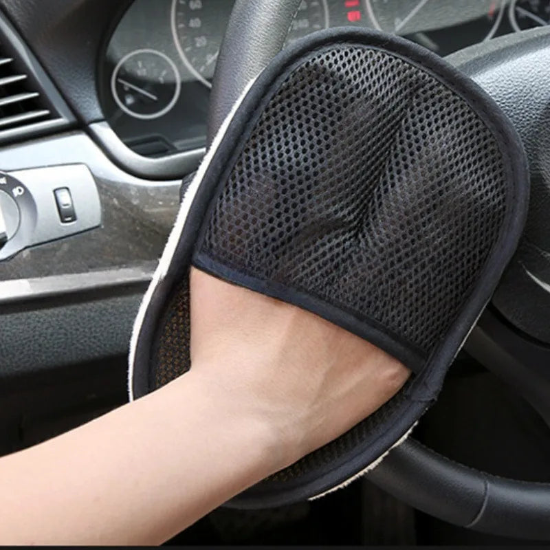 Plush Car Wash Mitt Glove | 1-Pc & 3-Pc Cleaning Set Car Wash Mitt QXL